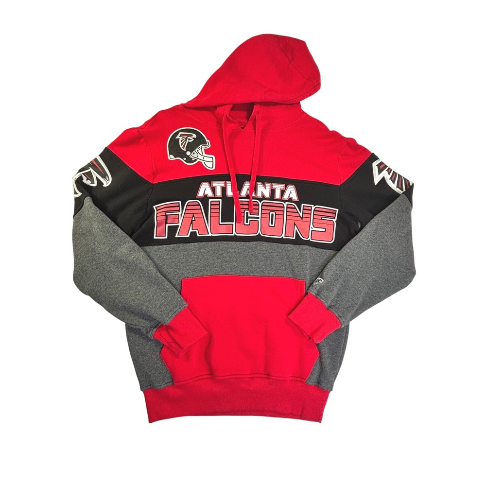 Hands High Atlanta Falcons Hoodie Mens Small Red Black Colorblock Pullover NFL